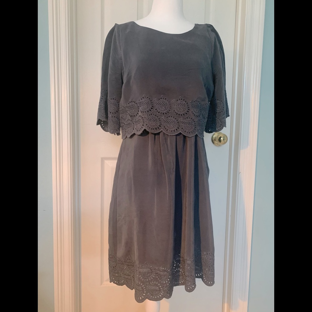 Madewell silk dress in gray